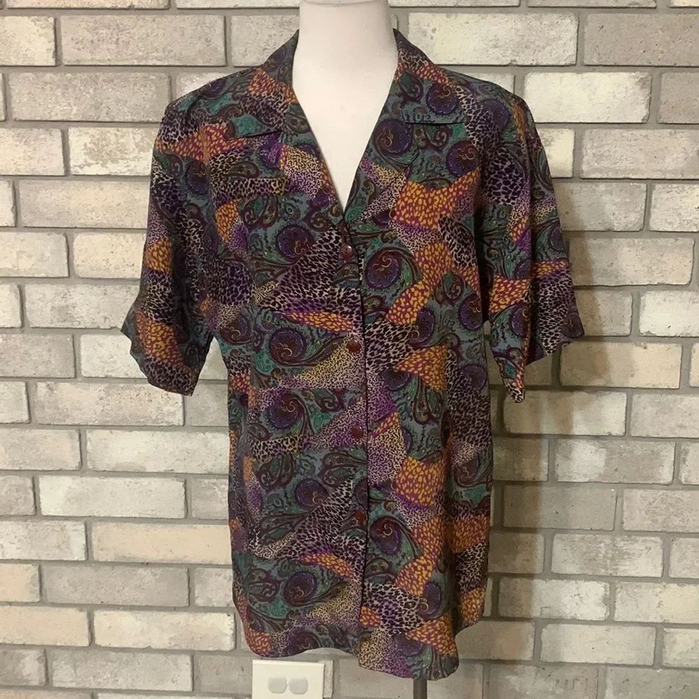 3for$20 padded shoulders blouse large